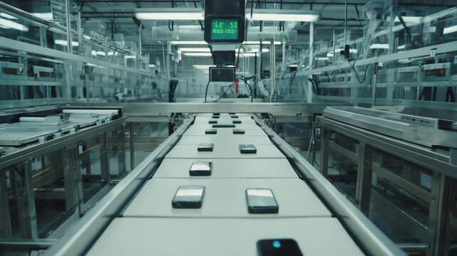 Modern smartphone factory.