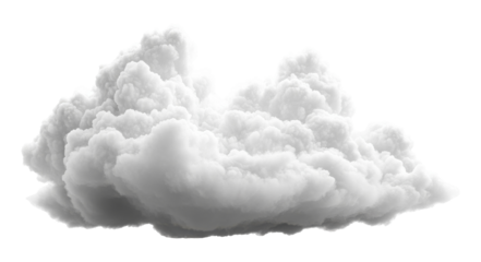 Isolated Cloud on Transparent, White Fluffy Cloudscape, Weather, PNG Image
