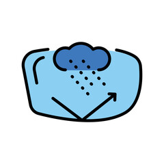 anti fog coating color flat icon for digital and print projects.