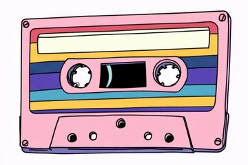 Music tape illustration cassette nostalgia.