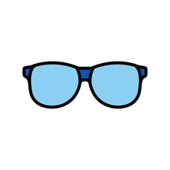 Fototapeta premium blue light glasses color flat icon for digital and print projects.