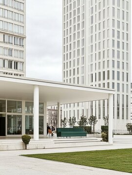 Arquitectura moderna minimalista en blanco y gris