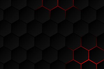red hexagonal background