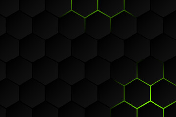 green hexagon background
