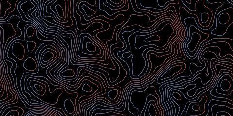 Abstract Topographic Contour Background. Modern Contour Pattern Background. Vector Map Lines. Topographic Flow map