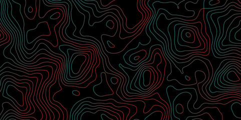 Abstract Topographic Contour Background. Modern Contour Pattern Background. Vector Map Lines. Topographic Flow map