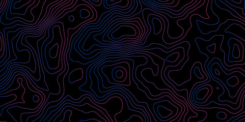 Abstract Topographic Contour Background. Modern Contour Pattern Background. Vector Map Lines. Topographic Flow map