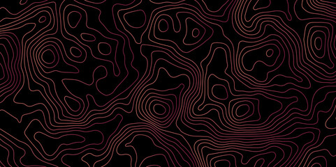 Abstract Topographic Contour Background. Modern Contour Pattern Background. Vector Map Lines. Topographic Flow map