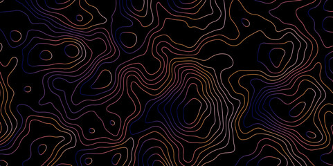 Abstract Topographic Contour Background. Modern Contour Pattern Background. Vector Map Lines. Topographic Flow map