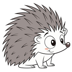 Adorable porcupine cutout with friendly features stands alone against a pure background perfect for illustrations crafts and educational materials