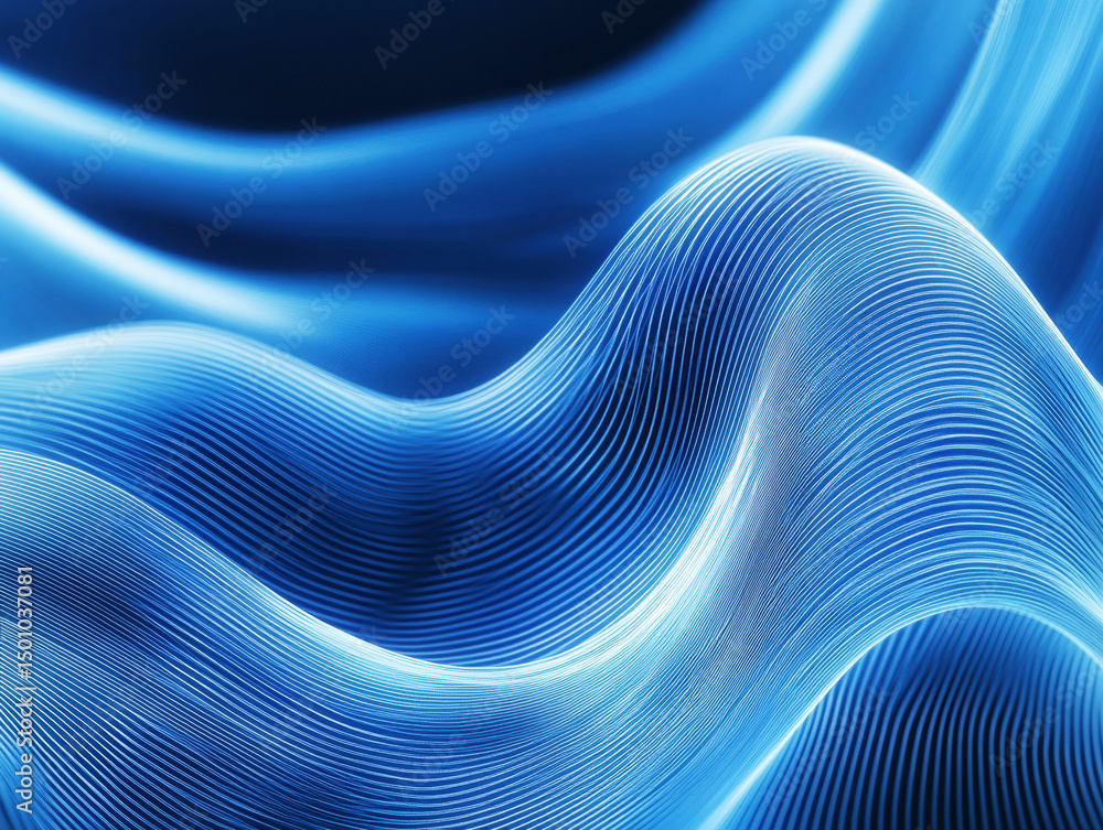 Poster swirling blue waves create a mesmerizing visual effect with depth and motion