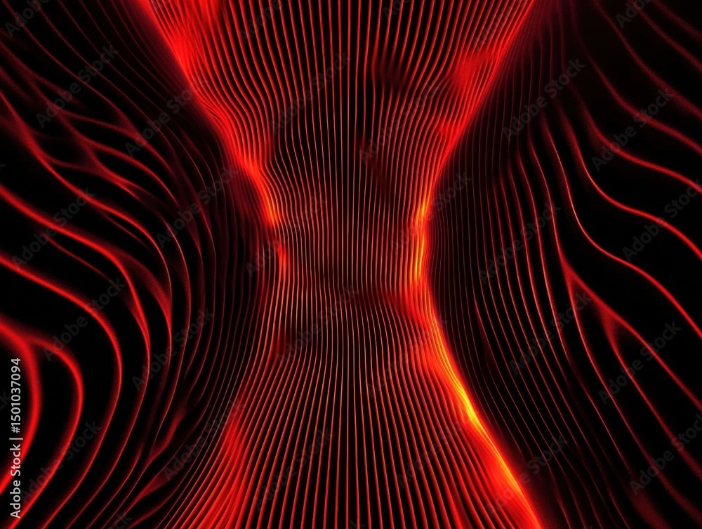Poster abstract red and black wave patterns create a mesmerizing visual effect