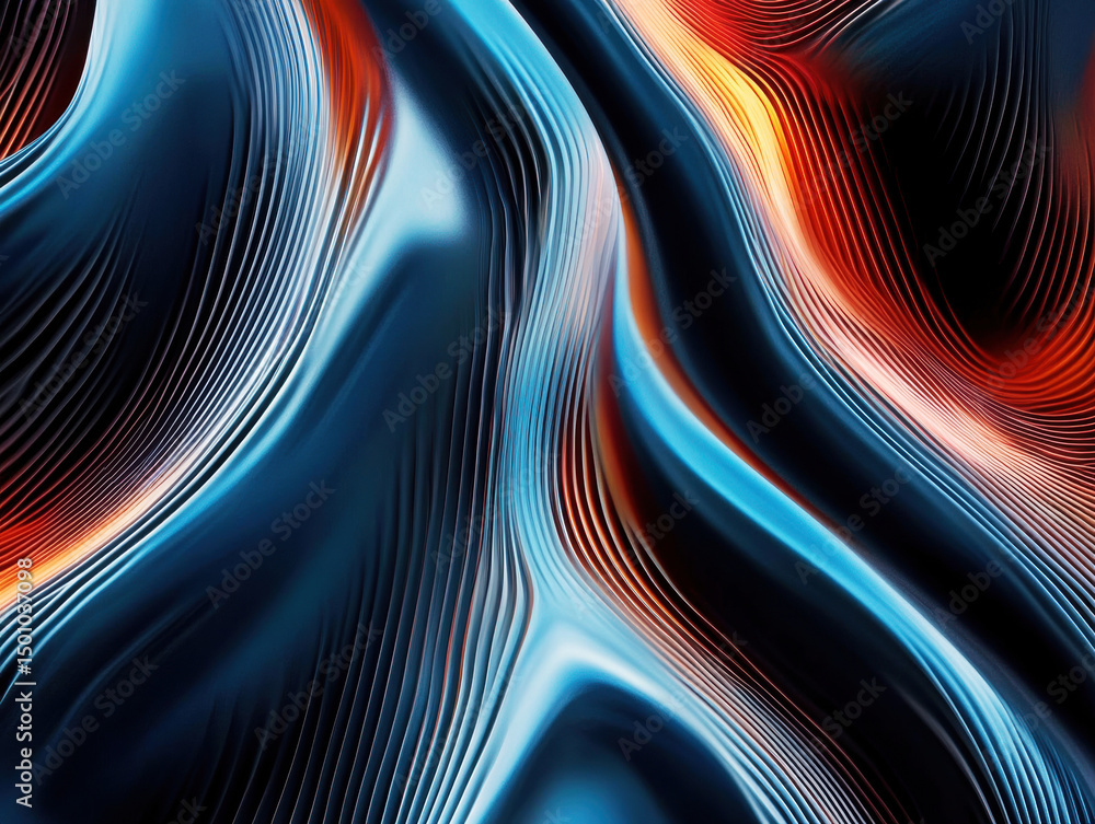 Poster colorful abstract waves create dynamic patterns in a vibrant design