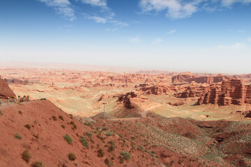 Beautiful landscape of Pingshan Hu Grand Canyon in summer, Zhangye City, Gansu Province in China