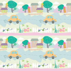 A pastel baby pattern . Designed for seamless tiling and perfect for baby clothes, nursery d&eacute;cor, baby shower invi pattern with animals