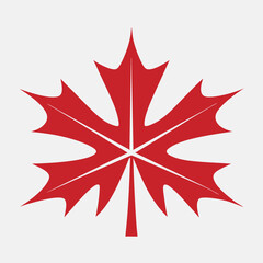 Red Maple Leaf Vector for Canada Branding.