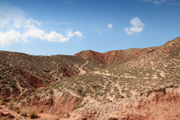 Beautiful landscape of Pingshan Hu Grand Canyon in summer, Zhangye City, Gansu Province in China
