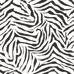 black and white zebra print seamless pattern