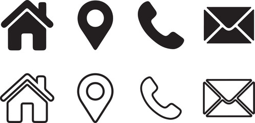 Essential Contact Information Icon Set

