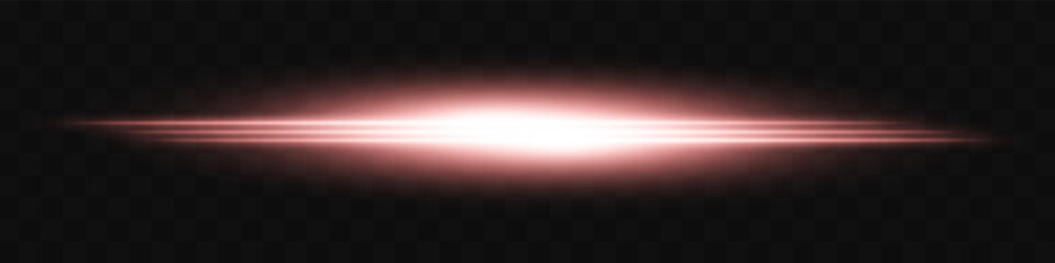 Golden light flash. Intense horizontal burst with glowing streaks on transparent background. Dynamic, hot energy line ideal for speed, sci-fi, power, laser, heat.