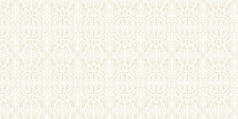 Seamless golden floral pattern design for decorative textile wallpaper and fabric