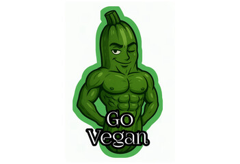 Go Vegan – Minimalist Green Typography for Ethical and Plant-Based Lifestyle Advocates, Perfect for Eco-Friendly Design and Merch Projects

