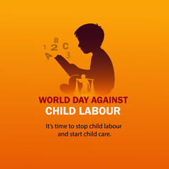 Silhouette Illustration Promoting Education Over Child Labour – World Day Against Child Labour Poster