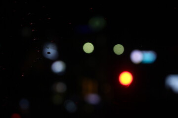 Blur photo for background. City lights at night.