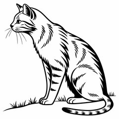 cat on a white background