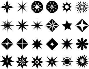 Set Of Star Icon - Vector Stock Illustration. Different forms of stars, constellations illustrations. Vector art.