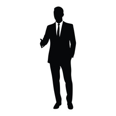 Businessman silhouette man in suit Vector Style.