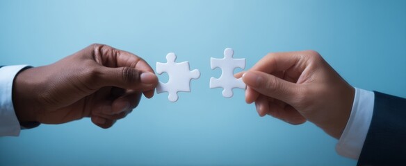 The Hands Connecting Puzzle Pieces in a Symbol of Collaboration and Unity.