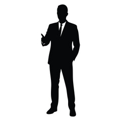 Businessman silhouette man in suit Vector Style.