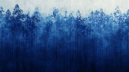 Indigo Gradient Organic Drape reflecting filtered daylight onto raw linen and bamboo textures Indigo-Dyed Artisan Interiors Gradient Calm Textile Bedrooms