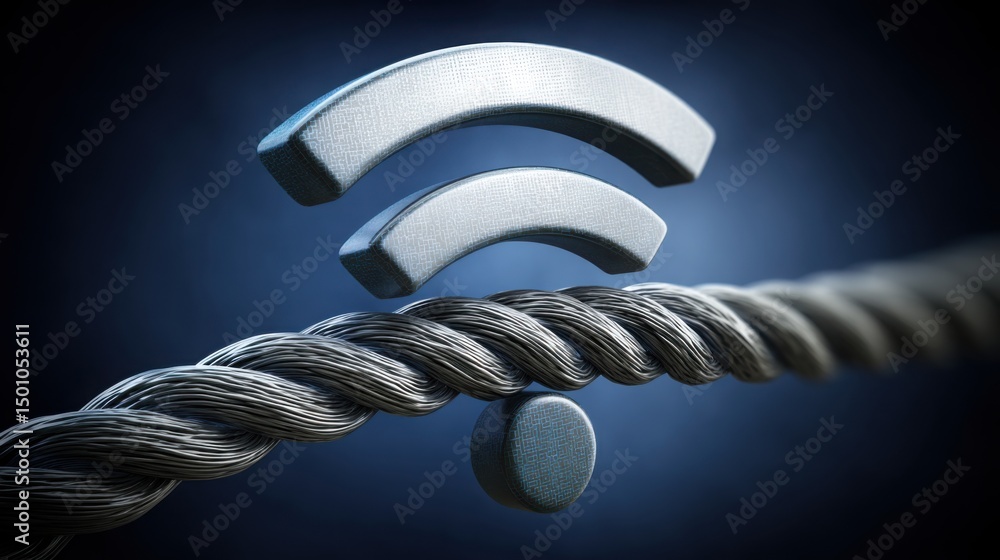 Poster quantum modulated fiber channel strength display icon concept showcasing advanced technology in data