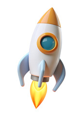 White Rocket with Like Symbol and Flame