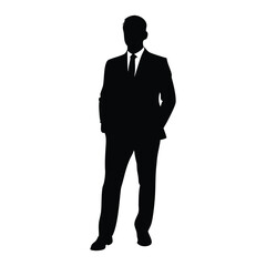 Businessman silhouette man in suit Vector Style.