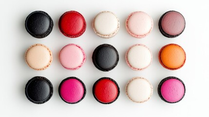 Obraz premium Colorful macarons background. French colorful macaron pattern. French macarons collection. Delicate and colorful
