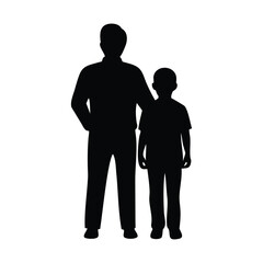 Father and son  Silhouette Vector Style.