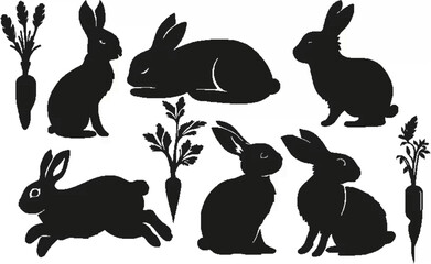 Easter Bunny Silhouette Set.eps