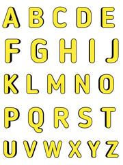 Bright Yellow Alphabet Letters, Abc letters design