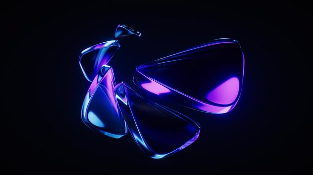 Abstract gradient glass geometry background, 3d rendering.