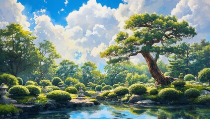 Fototapeta premium landscape with trees