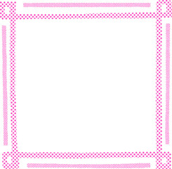 ピンクのハーフトーンの手描きスクエアフレーム