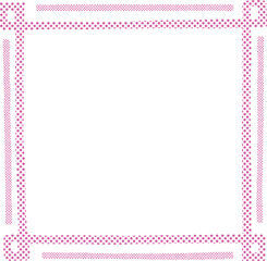 ピンクのハーフトーンの手描きスクエアフレーム　Adobe Illustrator Artwork