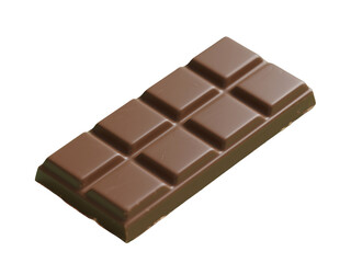 A delectable bar of smooth rich milk chocolate presented with a sophisticated minimalist aesthetic isolated on a black background.
