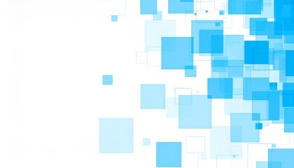 Abstract blue background with a vibrant, geometric square pattern for digital art and web decoration