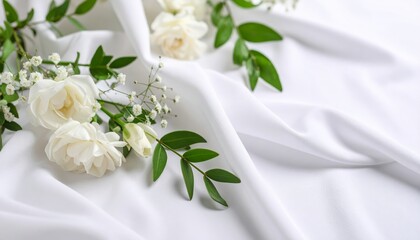 Beautiful white rose wedding bouquet for bridal celebration