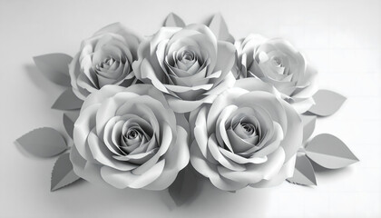 Paper Roses Flower Arrangement, Top View