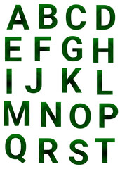 Green alphabet letters, abc letters design 
